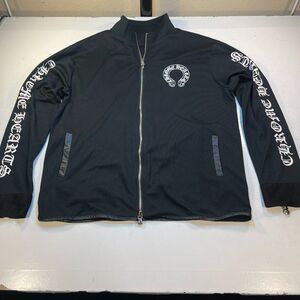 Unbranded BLACK HORSESHOE LOGO ZIP UP TRACK JACKET Sz Mens XL